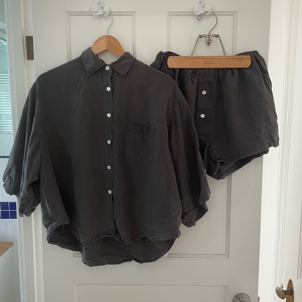 Deiji Studios Lounge Set in Washed Black
